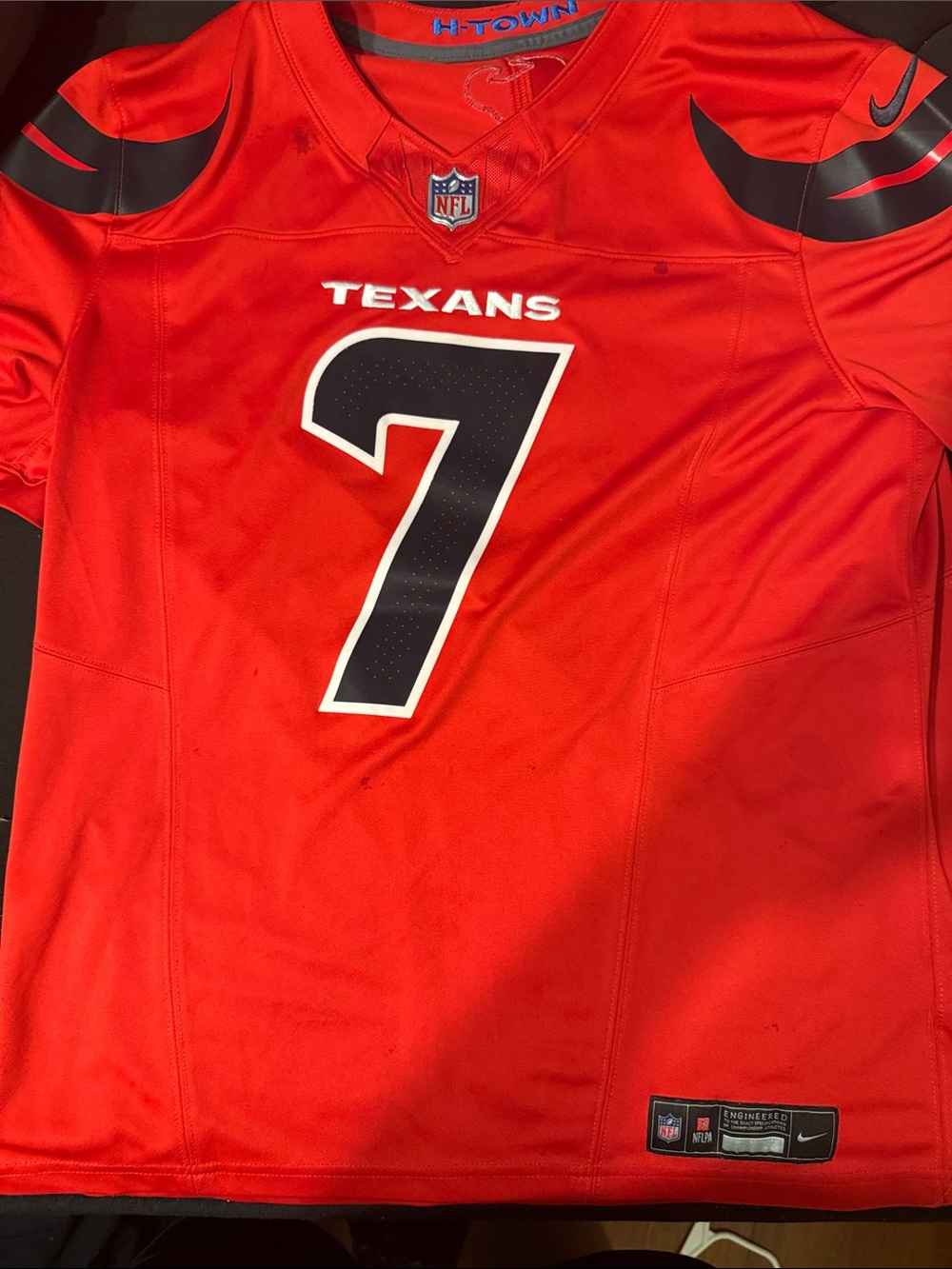 Cj stroud Nike Texans #7 Red and Black Football Jersey